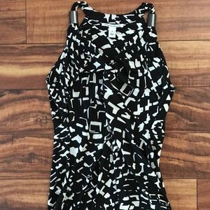 Kenneth Cole sleeveless blouse silver accents
